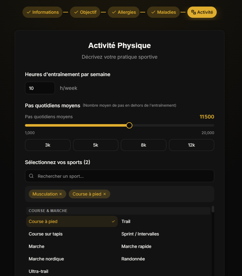 Activité Physique NutriBuild